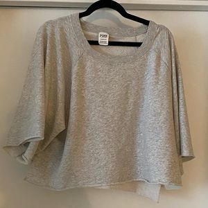Light great VS Pink cropped short sleeve sweat shirt